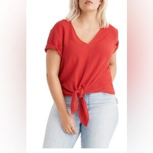 Women’s Madewell Texture Red Knot Top